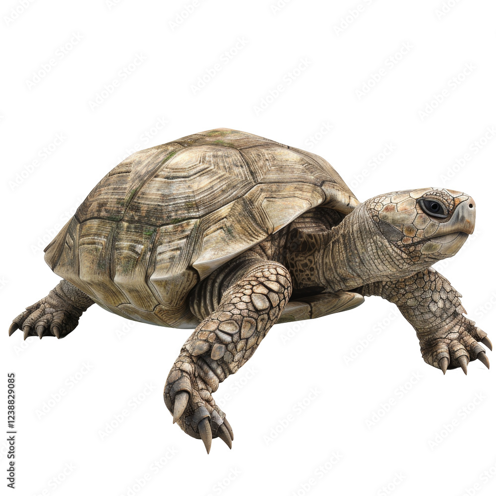 Poster detailed and realistic turtle with intricate shell patterns and textured skin