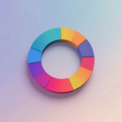 Obraz premium Colorful Circular Shape with Gradient Segments and Soft Background