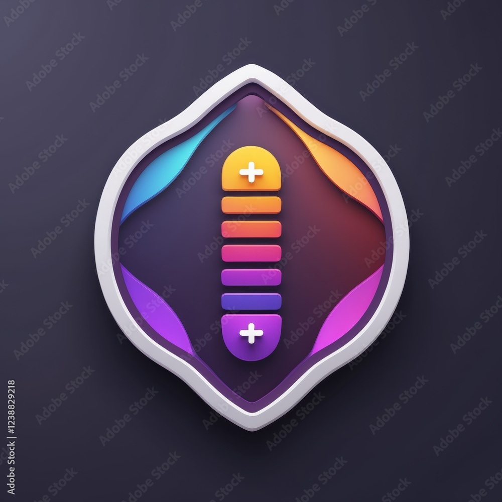 Poster colorful abstract badge design with gradient in modern style