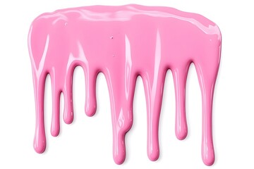 Dripping Fluid pink color, on a white background, generative AI