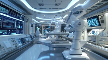 Obraz premium Futuristic Operating Room Advanced Medical Technology