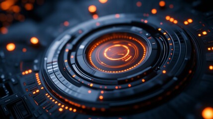 Technological and cool circular interface