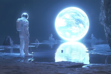 Obraz premium Miracle Photography of Gravity-Defying Golf Ball Suspended in Zero Gravity with Glowing Ethereal Luminance