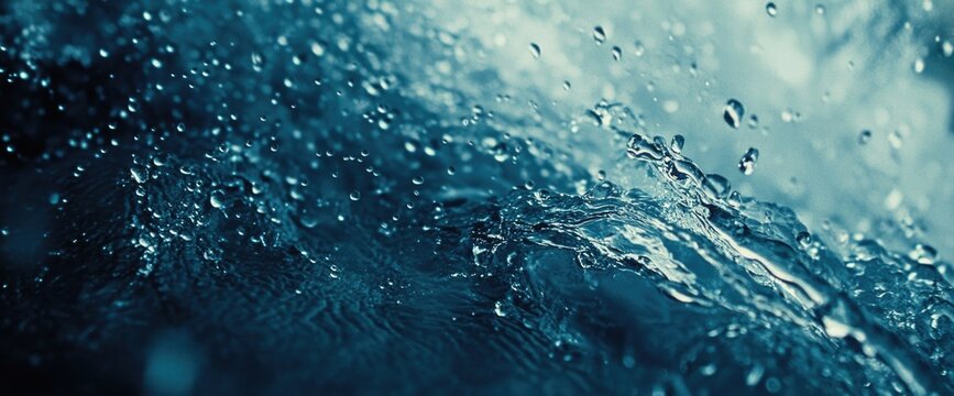 Blue background with rain drops
