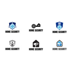 Set of Home cctv vector logo template. House Secure Camera CCTV Logo Template Design Vector, Emblem, Concept Design, Creative Symbol, Icon