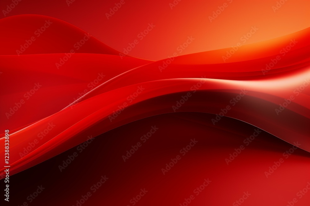 Poster smooth red waves creating an elegant and flowing abstract background