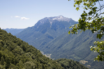 Mountain named “Grigna”.
Panoramic view on mountain named “Grigna” from a location named: “Alpe Giumello”.