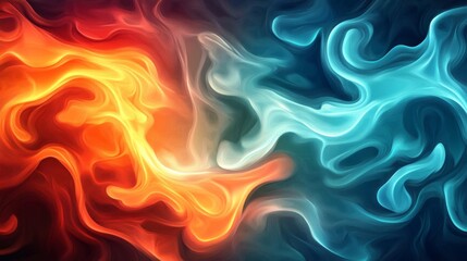 Obraz premium Abstract Fire And Ice Swirls Digital Art