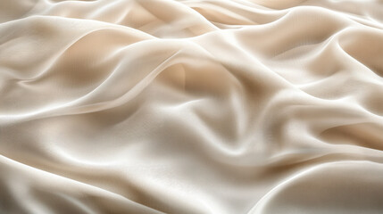 Obraz premium A mesmerizing background of rippling satin fabric, gently undulating under soft golden light