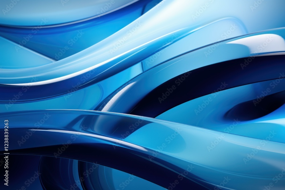 Poster smooth, flowing blue waves create a visually appealing abstract background, perfect for modern and d