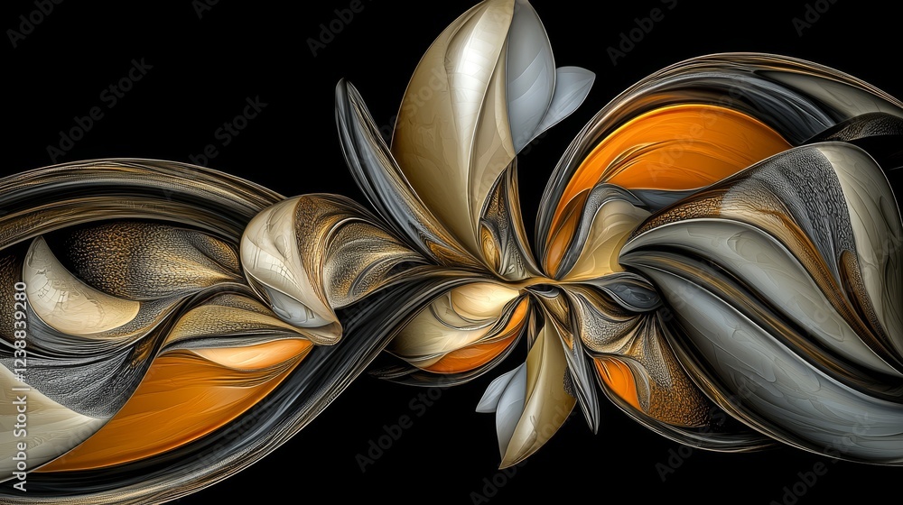Poster digital interpretation of abstract forms representing cosmic universes