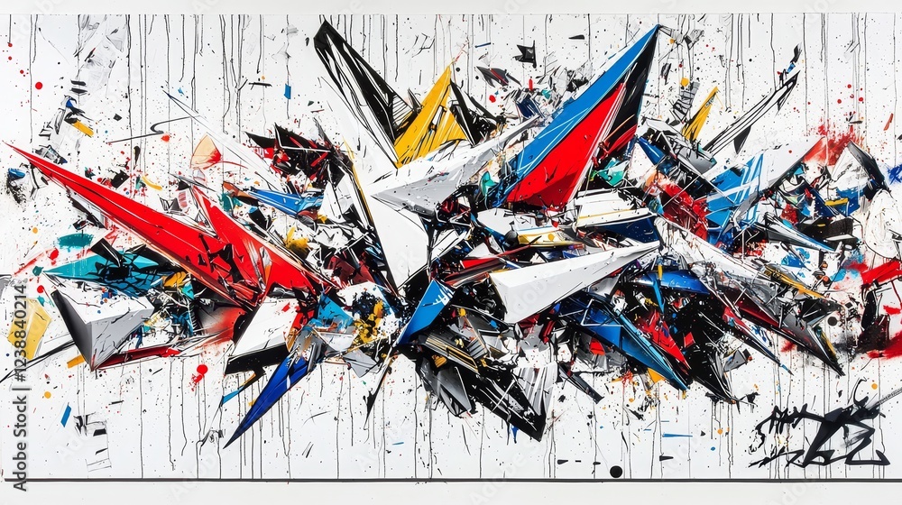 Aufkleber abstract interpretation of energy transfer visualization in dynamic colors