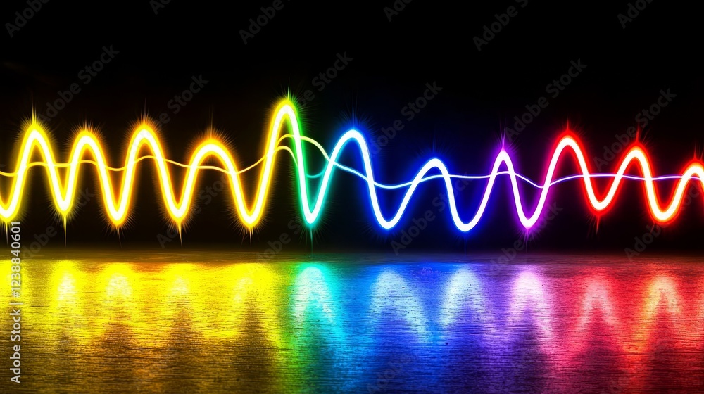 Aufkleber abstract representation of colorful sound waves and their vibrant patterns