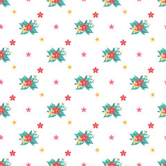 Seamless Pattern With Vibrant Floral Arrangements