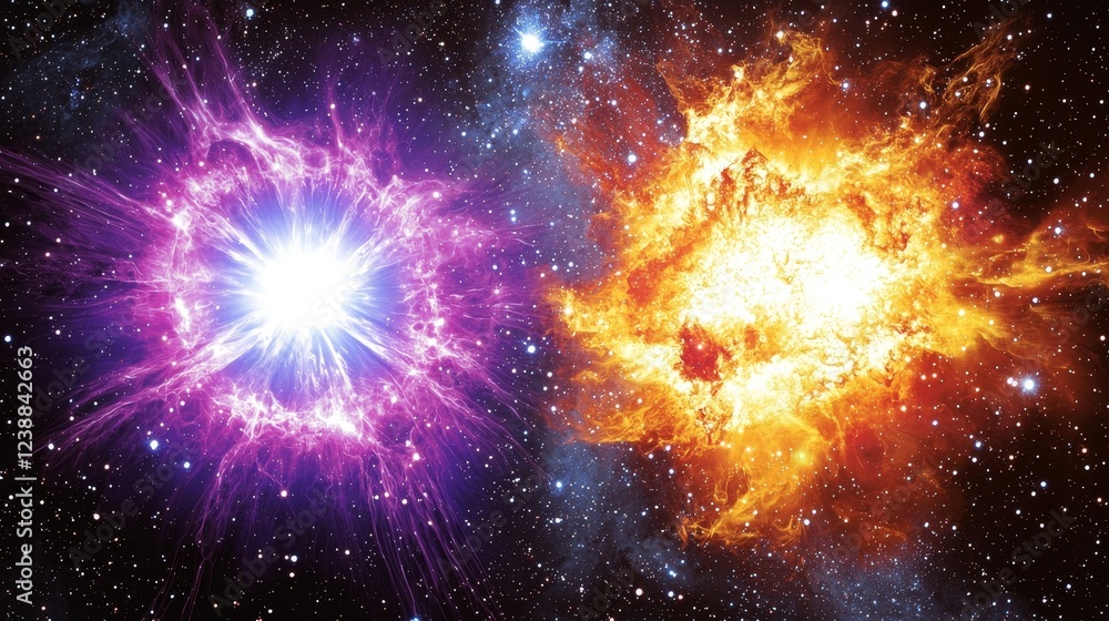 Poster celestial patterns merging in the realms of science and space exploration