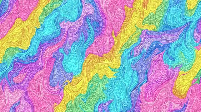 Colorful Abstract Representation of Wave Functions in Vibrant Patterns