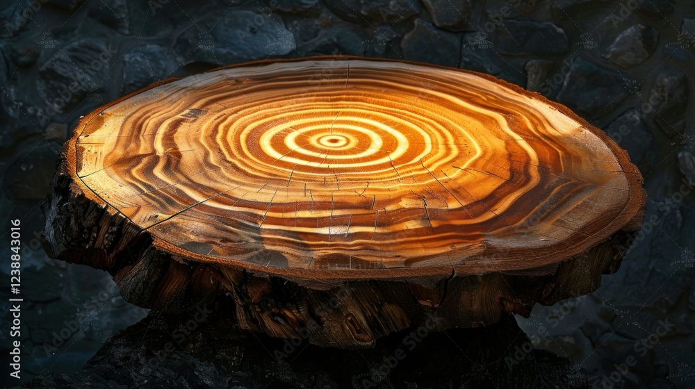 Poster cross-section of a tree trunk showing the rings of growth.