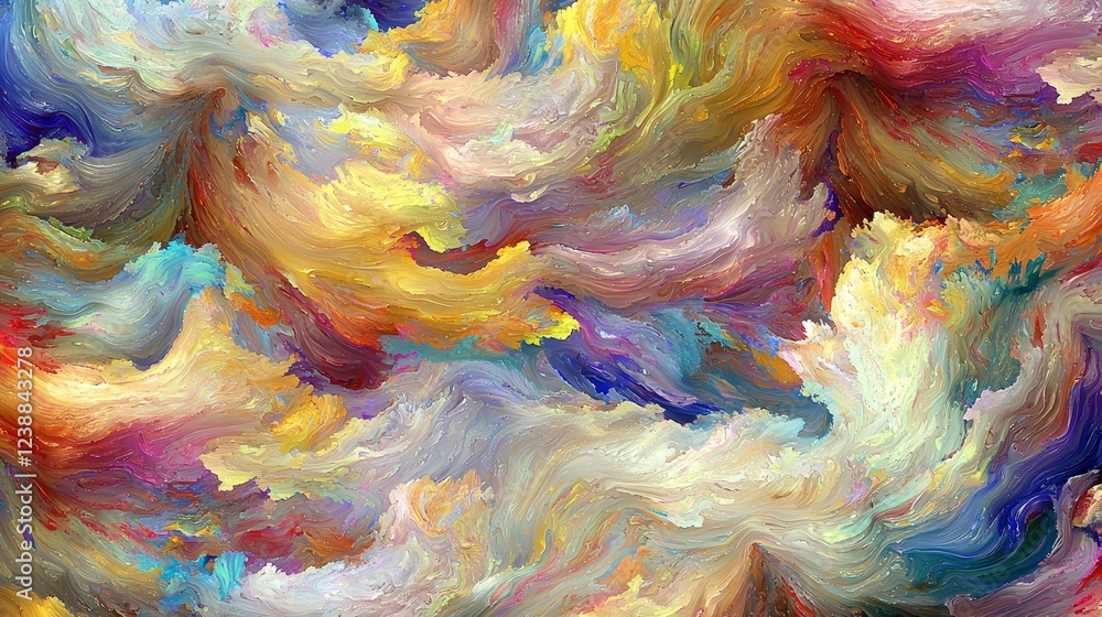 Poster abstract swirls of color representing energy flows and dynamic motion