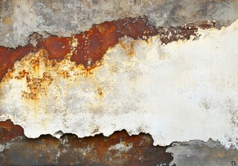 A wall with a lot of rust and paint peeling off