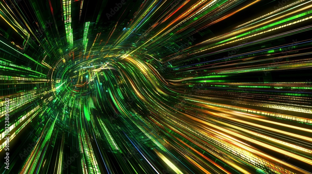 Poster creating tangible narrative of vibrations through abstract digital patterns