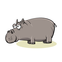 Cute hippopotamus cartoon vector illustration graphic