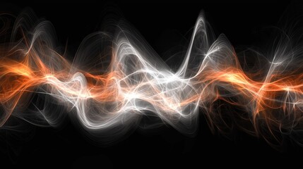Fototapeta premium Abstract Glowing Waves in Dark Background Creating an Enigmatic Atmosphere