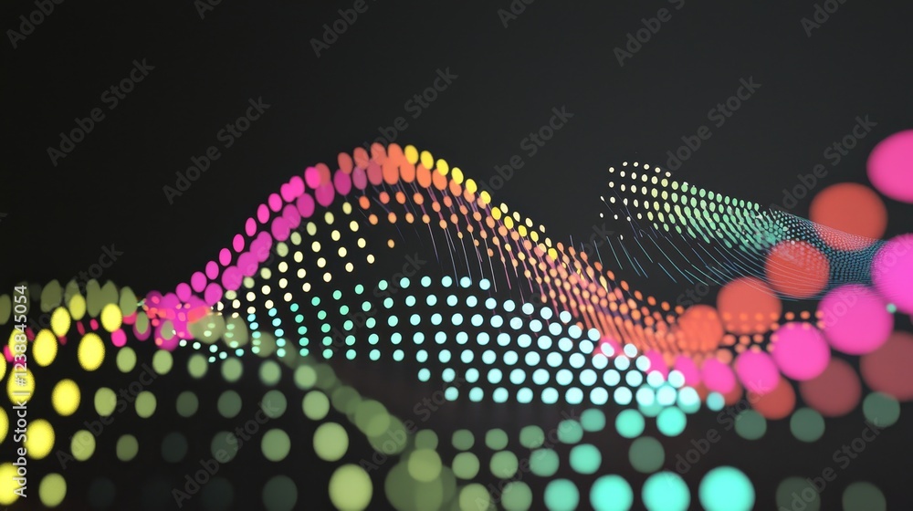 Poster dazzling interpretations of colorful photons in motion and flowing patterns