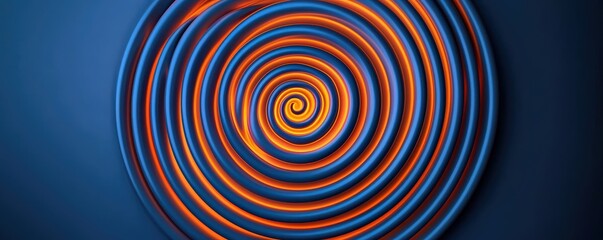 peak energy demand concept. Vibrant abstract spiral design in blue and orange hues.