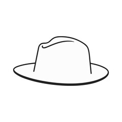 Elegant outline bowler cap icon