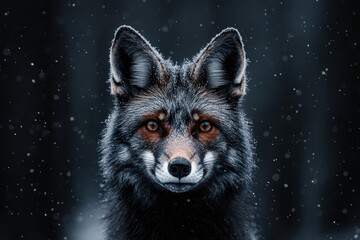 Obraz premium Captivating Close up Portrait of a Majestic Wild Fox in Soft Morning Light The image showcases the stunning beauty and power of this solitary serene predator with its piercing gaze sharp features