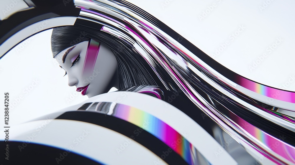 Poster abstract art of energy flows visually articulated in a dynamic composition