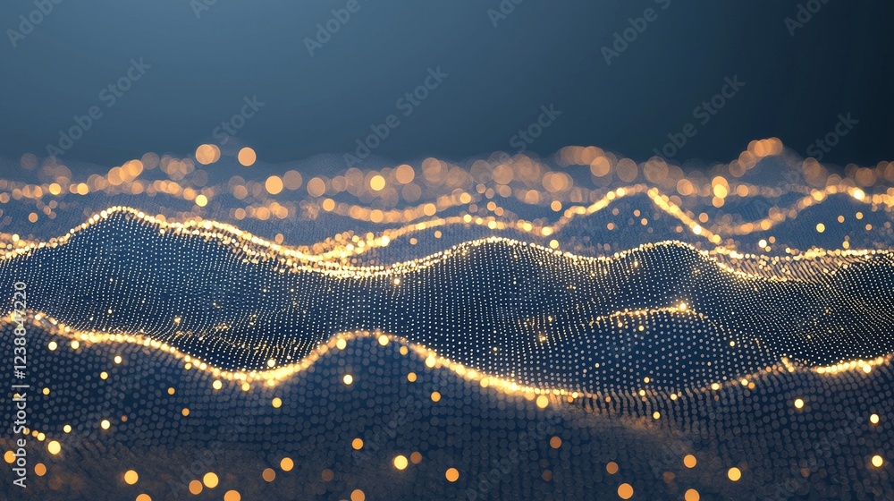 Poster abstract visualization of energy flow with dynamic light and texture