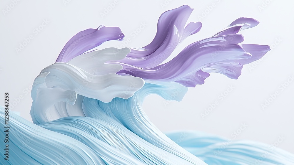 Aufkleber abstract energy flows in soft pastel colors with dynamic visual movement