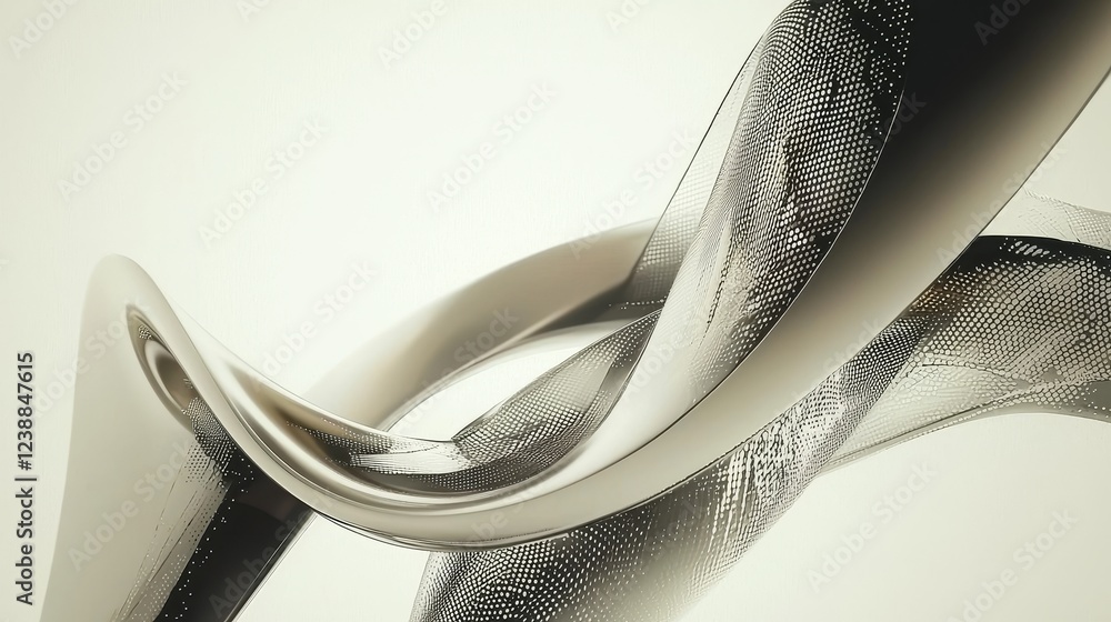 Poster striking visualization of entangled forms in modern digital art style