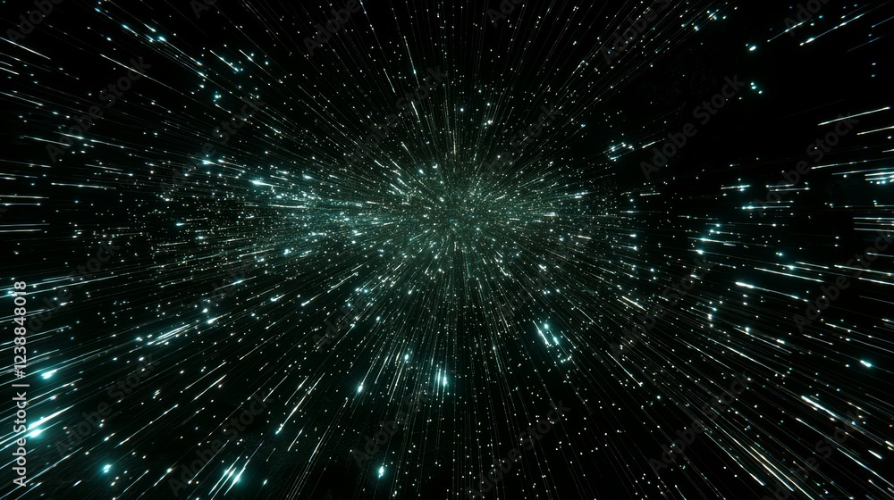 Poster exploring the essence of cosmic networks through abstract digital imagery