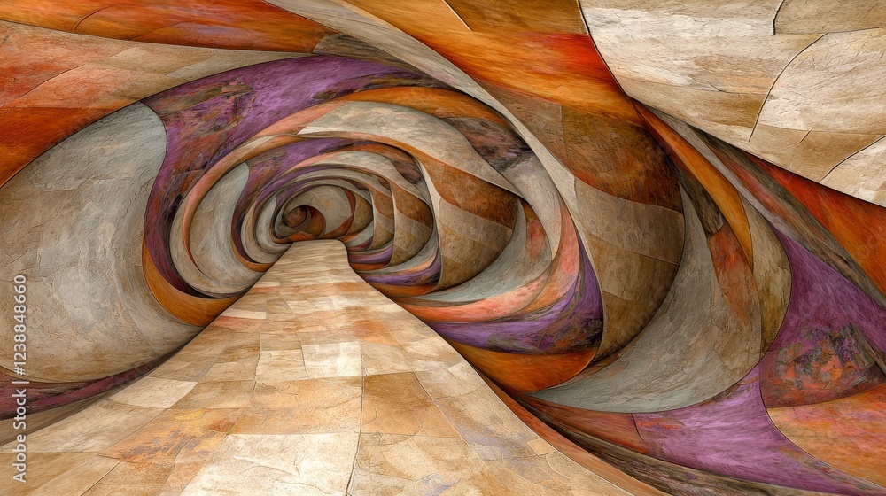Poster advanced technology harmonizing with physics in abstract swirling pattern