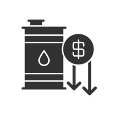 Oil Barrel Icon - Price Down Icon
