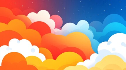Fototapeta premium Vibrant Colorful Cloudscape at Sunset and Night