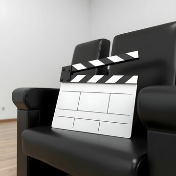 Movie Production Concept with Clapperboard