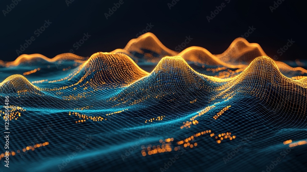 Aufkleber luminous data flows representing the beauty of light waves and patterns