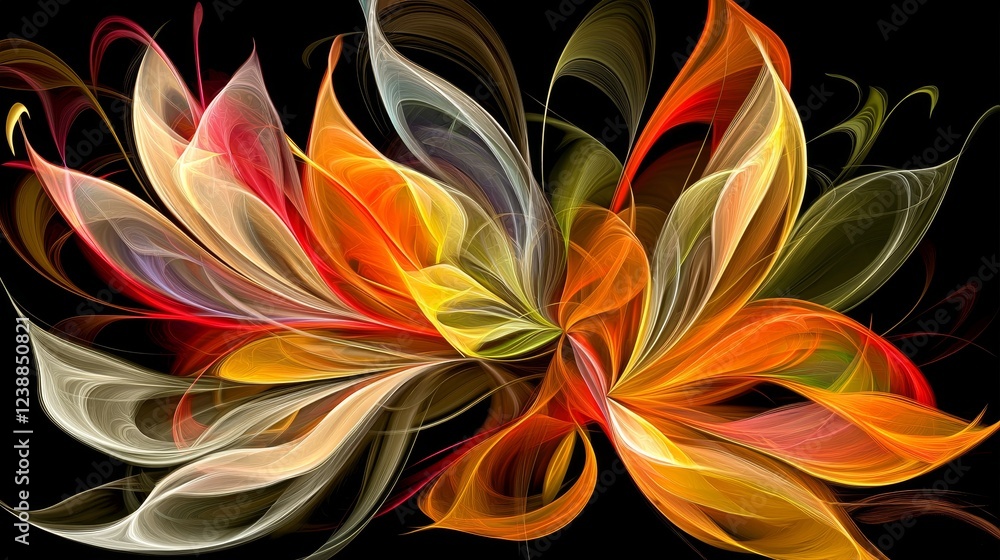 Poster merging digital realms with classical mechanics in vibrant abstract design