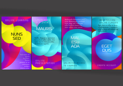 Social Media Post Layout with Futuristic Wavy Gradient Shape