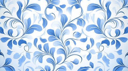 Elegant blue floral pattern background design for website or textile