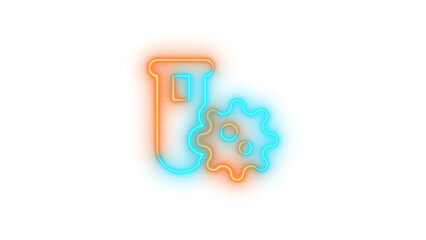 Obraz premium Neon vial virus icon brown cyan color glowing with transparent background