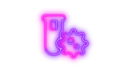 Neon vial virus icon pink purple color glowing with transparent background