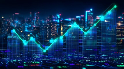 Fototapeta premium Cityscape Stock Market Growth