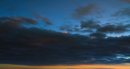 Sky Overlay. Beautiful bright sky with fluffy clouds. Nature sky