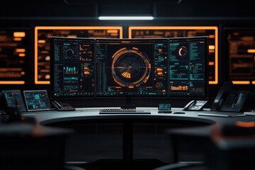 Fototapeta premium Data analytics insights in a futuristic business intelligence layout
