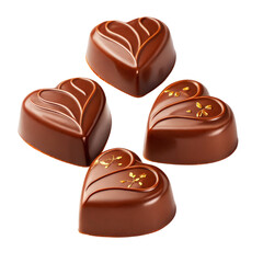 Obraz premium Gourmet Chocolate Hearts with Elegant Design and Decorative Touches for Special Occasions