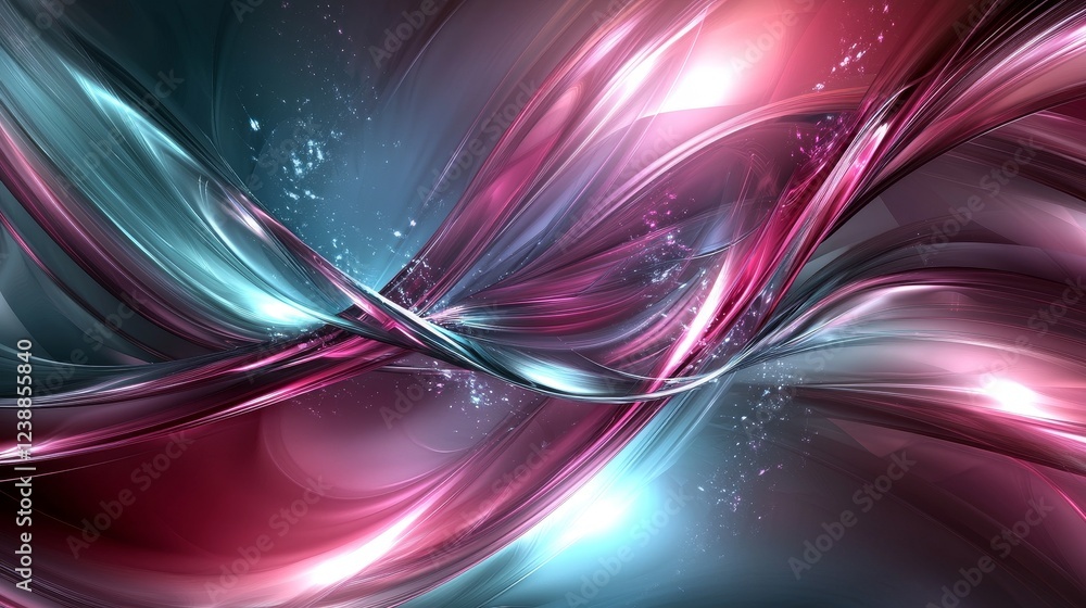 Poster the allure of entropic processes in vibrant abstract wave patterns